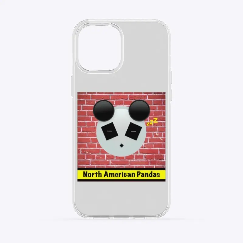 I Phone clear case panda logo brick