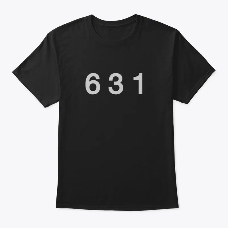 631 Phone Area Code Black T-Shirt