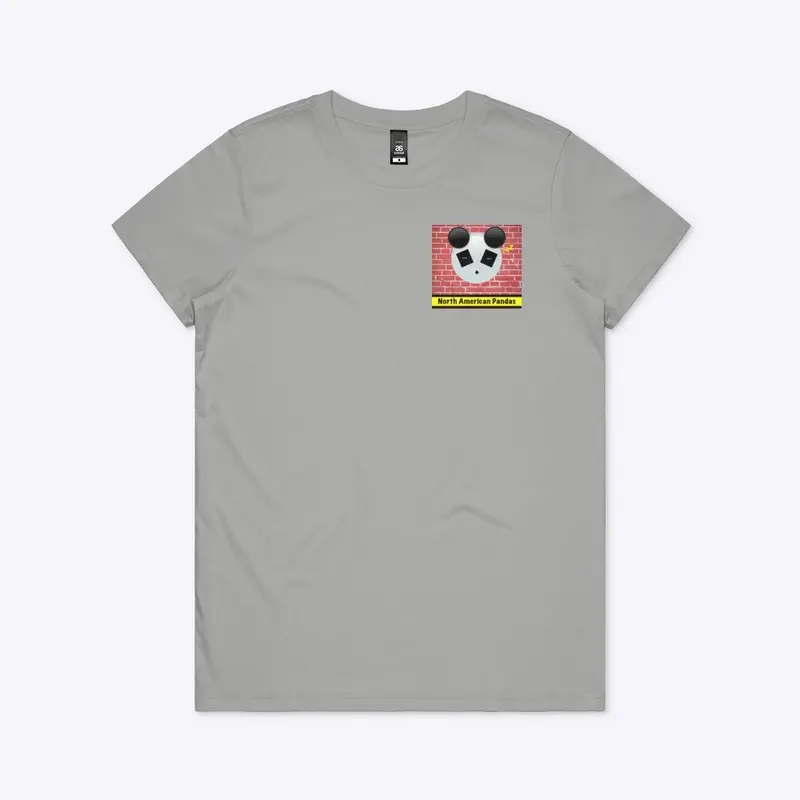 Women Tshirt small brick panda logo